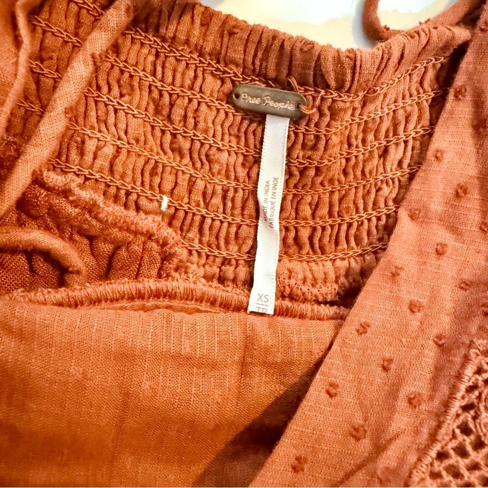 Free People Deep V-Neck Rust Dress size XS - Picture 12 of 12